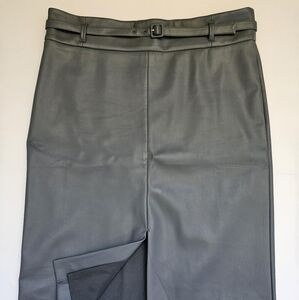 Ann Taylor Blue Knee-Length Pencil Skirt with Slit